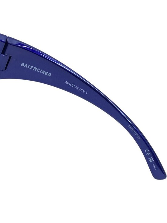 Balenciaga Sunglasses Dynamo Round Eyewear Logo Blue Acetate Sophistication